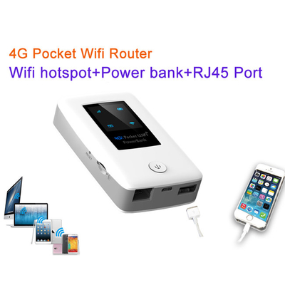RJ45 희미한 LAN 포트와 5000mAh 4G 무선 포켓 라우터