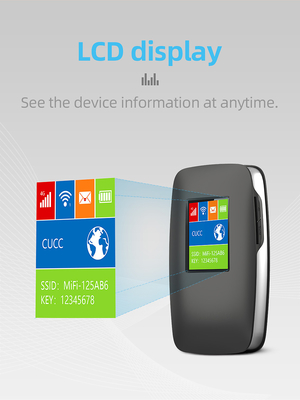 LCD 스크린과 2700mAh-3000mAh 4G 라이이트 미파이 라우터 150Mbps 4G 모바일 와이파이 분쟁지역 15 기기